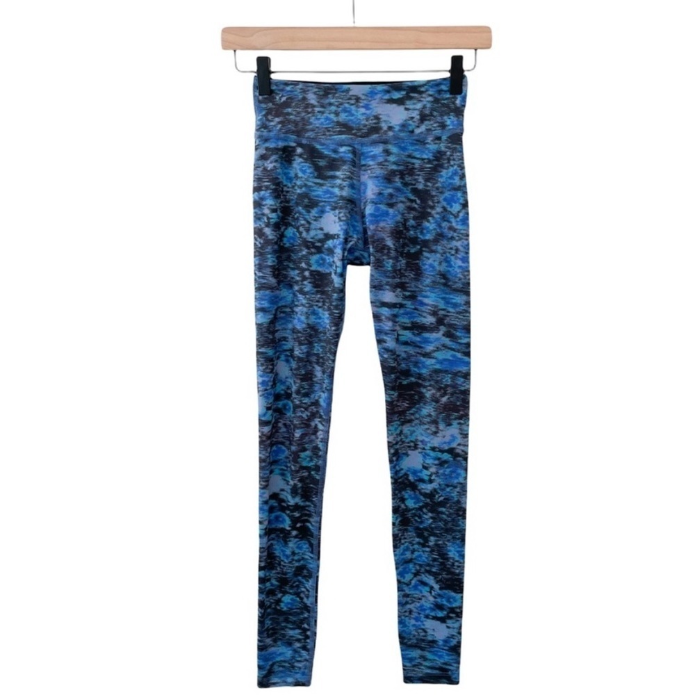 Beyond Yoga High Waisted Full Length Leggings Blue Black Pattern Stretchy Soft - Picture 7 of 7